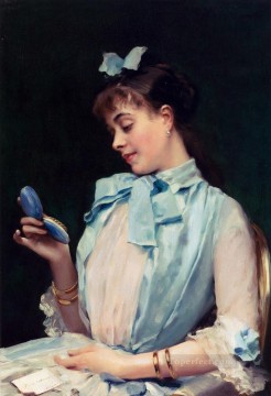 Y Garretta Raimundo De Portrait Of Aline Mason In Blue realist lady Raimundo de Madrazo y Garreta Oil Paintings